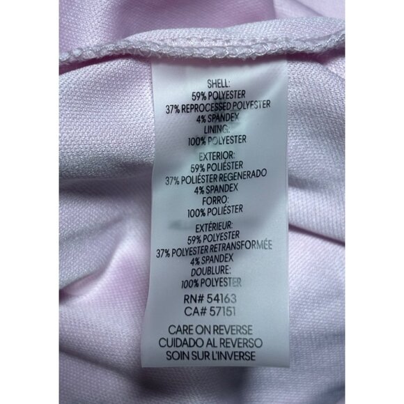 Calvin Klein Lilac Asymmetrical Neck Dress Womens 4 3/4 sleeve Bottom Slit - Picture 7 of 8